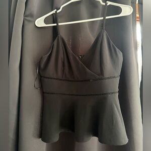 Francesca's Black Tank Top with Spaghetti Straps